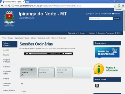 Áudio das Sessões Áudio das Sessões