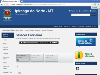 Áudio das Sessões