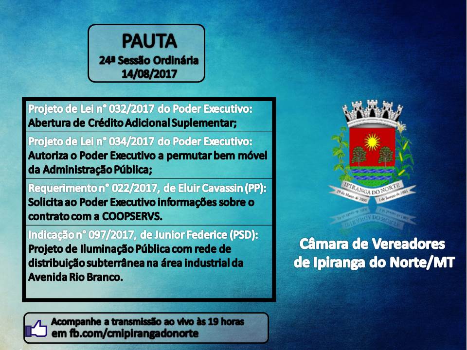 Pauta para hoje